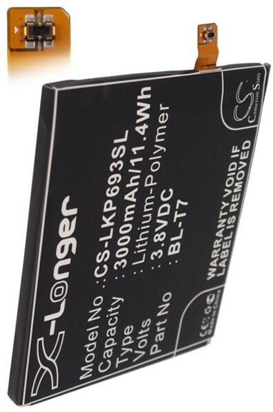 LG Batteri (3000 mAh 3.7 V) passende til Batteri til LG F320S Optimus G2 4G LTE