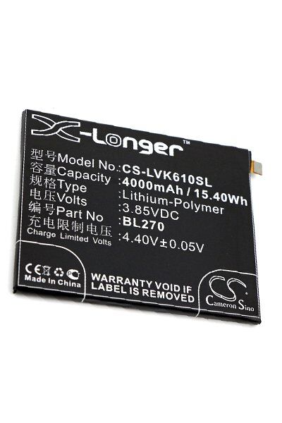 Lenovo Batteri (4000 mAh 3.85 V, Sort) passende til Batteri til Lenovo Vibe K6 Plus