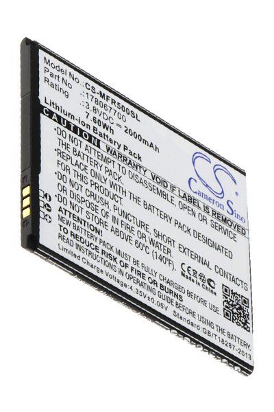Mobiwire Batteri (2000 mAh 3.8 V) passende til Batteri til Mobiwire Pegasus