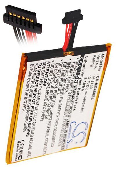 Typhoon Batteri (1400 mAh 3.7 V, Sort) passende til Batteri til Typhoon MyGuide 4500