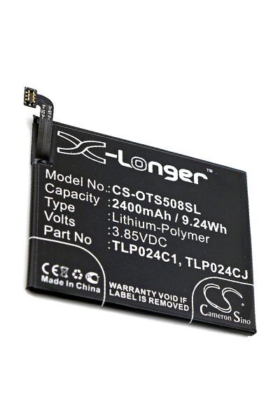 Alcatel Batteri (2400 mAh 3.85 V, Sort) passende til Batteri til Alcatel OT-5080X Shine Lite