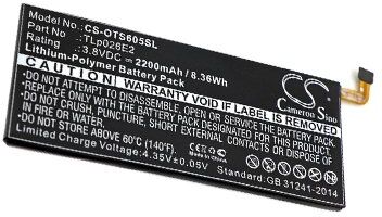 Alcatel Batteri (2200 mAh 3.8 V, Sort) passende til Batteri til Alcatel OT-6055U