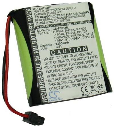 Panasonic Batteri (1300 mAh 3.6 V) passende til Batteri til Panasonic KX-TG2563S