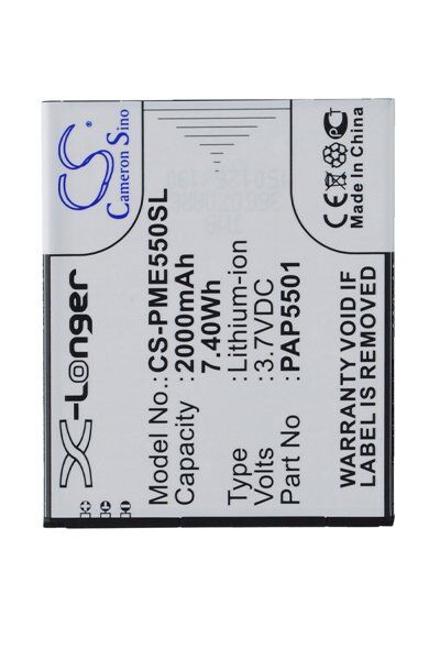 Prestigio Batteri (2000 mAh 3.7 V) passende til Batteri til Prestigio MultiPhone PAP5501
