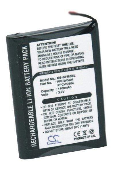 Cowon Batteri (1100 mAh 3.7 V, Sort) passende til Batteri til Cowon iAudio X5 (20GB)