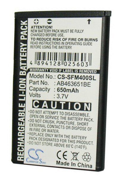 Samsung Batteri (650 mAh 3.7 V) passende til Batteri til Samsung GT-S5600 Halley
