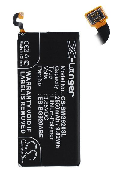 Samsung Batteri (2550 mAh 3.8 V, Sort) passende til Batteri til Samsung SM-G920W8