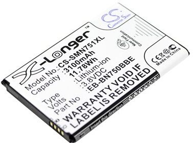 Samsung Batteri (3100 mAh 3.8 V, Sort, NFC) passende til Batteri til Samsung SM-N7502