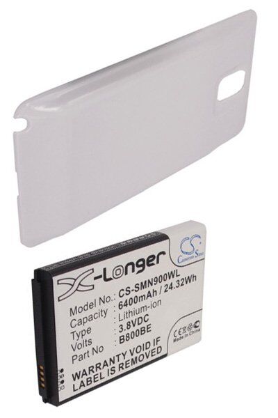 Samsung Batteri (6400 mAh 3.7 V, Hvit) passende til Batteri til Samsung SM-N9009 Galaxy Note III