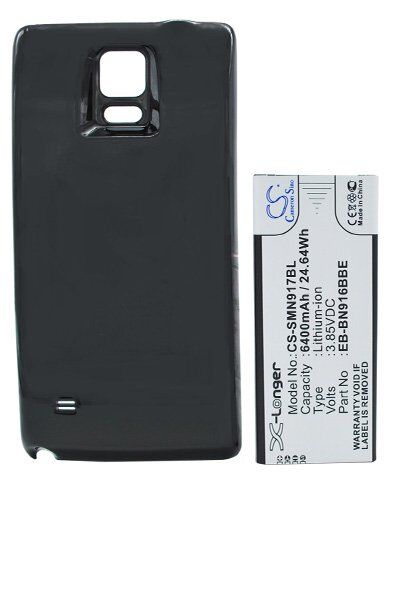 Samsung Batteri (6400 mAh 3.85 V, Sort) passende til Batteri til Samsung SM-N910M Galaxy Note 4