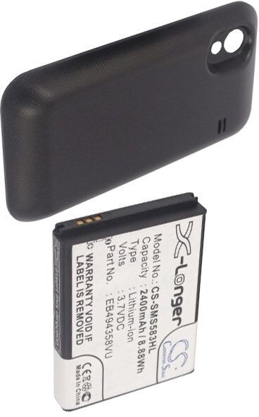 Samsung Batteri (2400 mAh 3.7 V, Sort) passende til Batteri til Samsung GT-S5830T