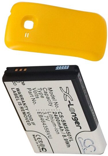 Samsung Batteri (2400 mAh 3.7 V, Gul) passende til Batteri til Samsung GT-S6500L Galaxy Mini 2