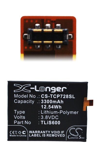 TCL Batteri (3300 mAh 3.8 V) passende til Batteri til TCL 3N