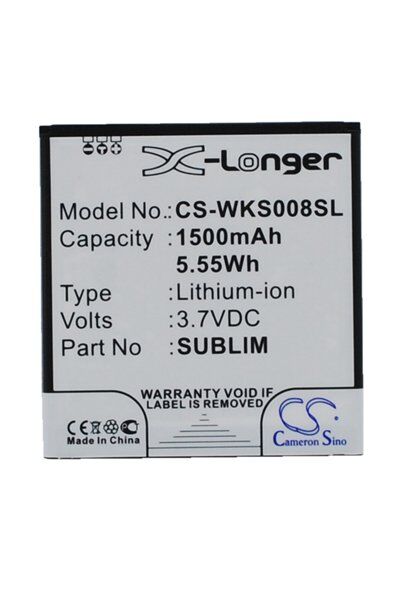 Wiko Batteri (1500 mAh 3.7 V) passende til Batteri til Wiko Sublim