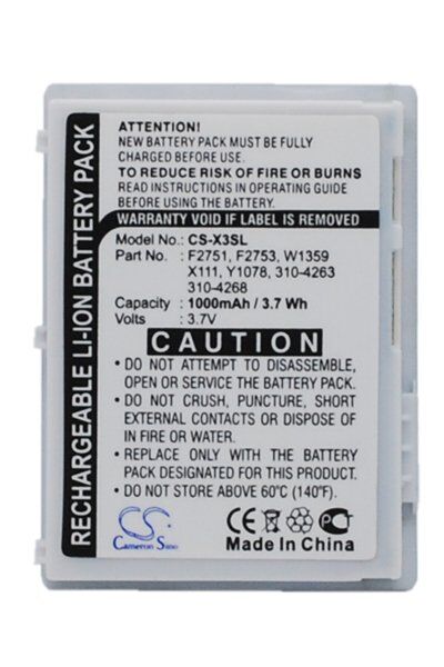 Dell Batteri (1000 mAh 3.7 V, Sølv) passende til Batteri til Dell Axim X3