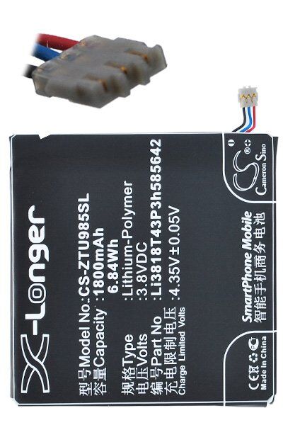 ZTE Batteri (1800 mAh 3.8 V) passende til Batteri til ZTE V985