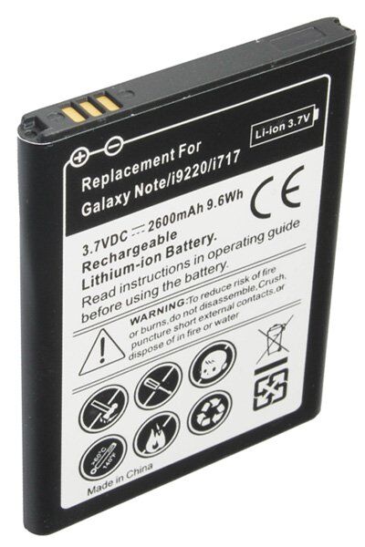 Samsung Batteri (2600 mAh 3.7 V, Sort) passende til Batteri til Samsung SCH-I889 Galaxy Note