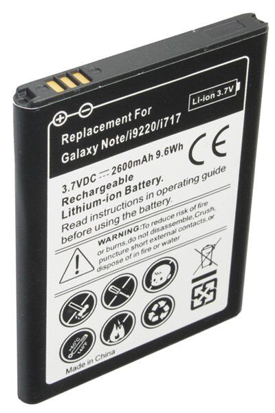 Samsung Batteri (2600 mAh 3.7 V, Sort) passende til Batteri til Samsung SGH-I717R Galaxy Note