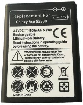 Samsung Batteri (1500 mAh 3.7 V, Sort) passende til Batteri til Samsung GT-S5838