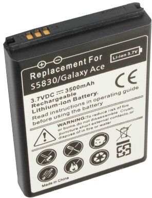 Samsung Batteri (3500 mAh 3.7 V, Sort) passende til Batteri til Samsung GT-S5830I Galaxy Ace