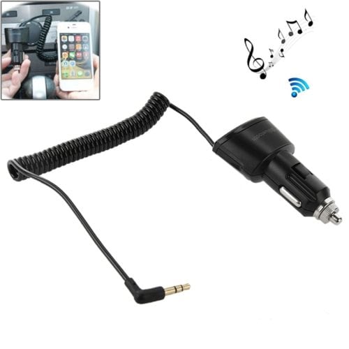 24hshop Bluetooth 3,5mm AUX Biladapter med USB Port