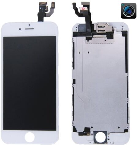 24hshop iPhone 6 LCD + Touch Display Skjerm med kamera og ramme - Hvit farge