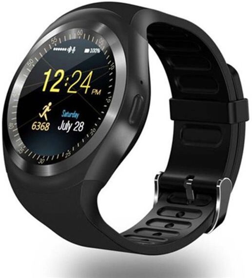 24hshop Y1 Smartwatch med Sim Svart