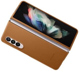 Samsung Leather Cover for Z Fold 3 Camel