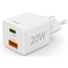 Ładowarka sieciowa HAMA Mini 20W PD/QC (1X USB-C, 1X USB-A) Biały