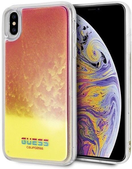 Guess Etui Guess California iPhone XS Max GUHCI65GLCPI Glow in the Dark Pink