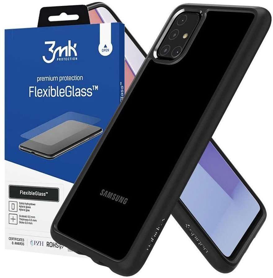 Spigen Etui Spigen Ultra Hybrid do Samsung Galaxy M31s Matte Black + Szkło 3mk