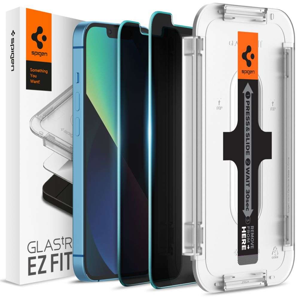 Spigen 2x Szkło hartowane Spigen Glas.tR EZ Fit Privacy do Apple iPhone 13/ 13 Pro