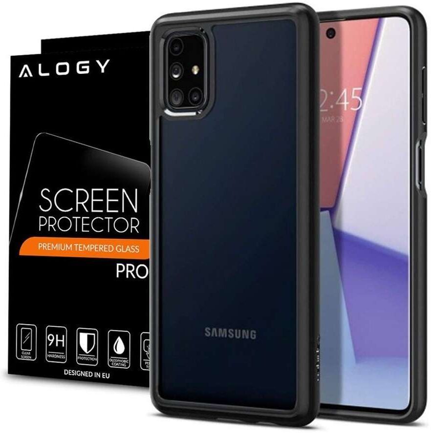 Spigen Etui Spigen Ultra Hybrid do Samsung Galaxy M51 Matte Black + Szkło Alogy