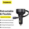 Baseus-Prazer Pro Car Charger  C retrátil para cabo iPone  Cluster Preto  55W  60W