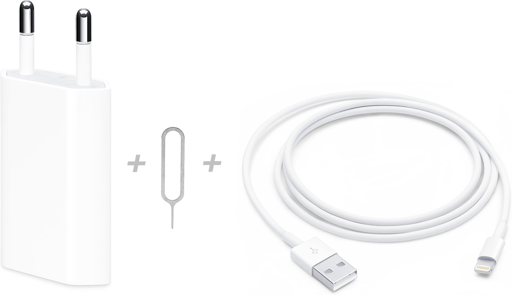 Apple Kit Carregador Original USB x lighting 5W Branco Apple