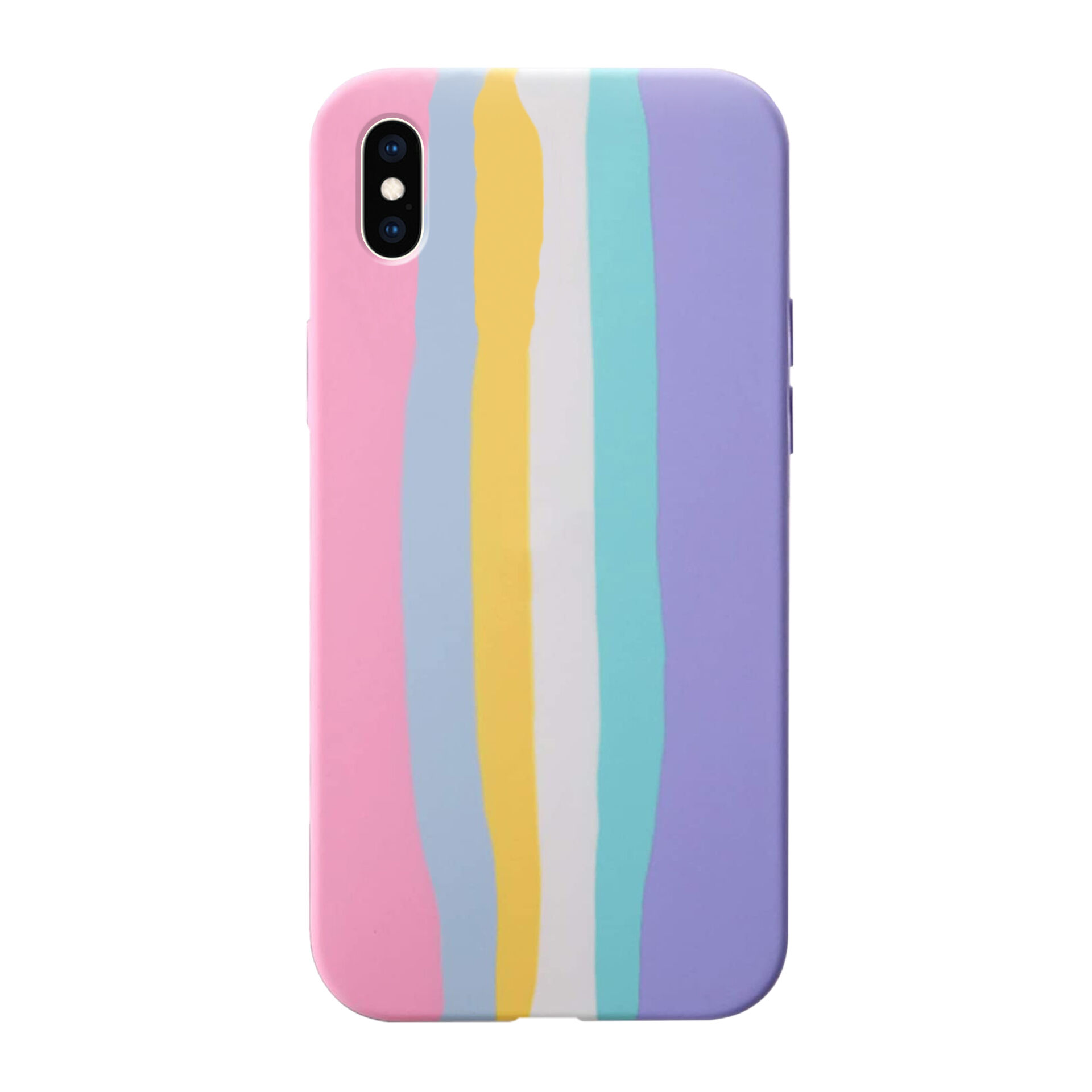 Open Box Mobile Capa silicone iPhone XS Max Rainbow Pastel Open Box Mobile