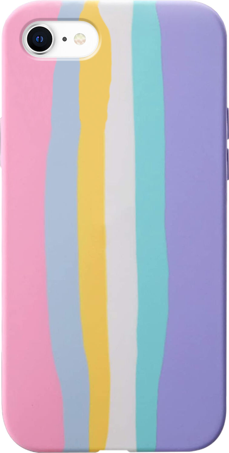 Open Box Mobile Capa silicone iPhone SE 2 Rainbow Pastel Open Box Mobile