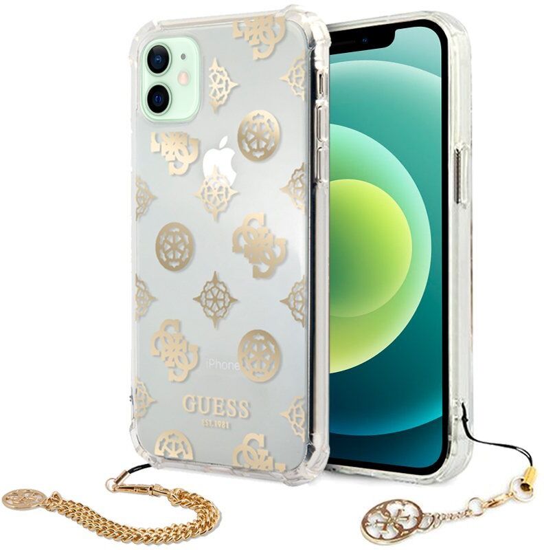 Cool funda lincencia guess dibujos para iphone 12/12 pro + colgante dorado