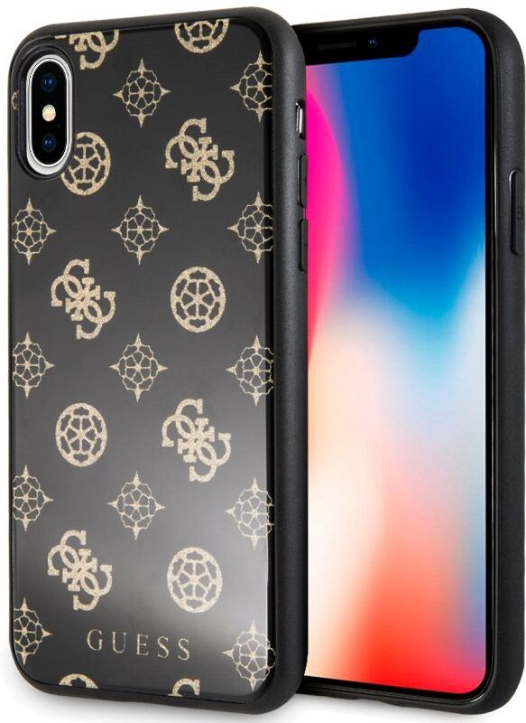 Cool funda lincencia guess dibujos negro para iphone x/xs