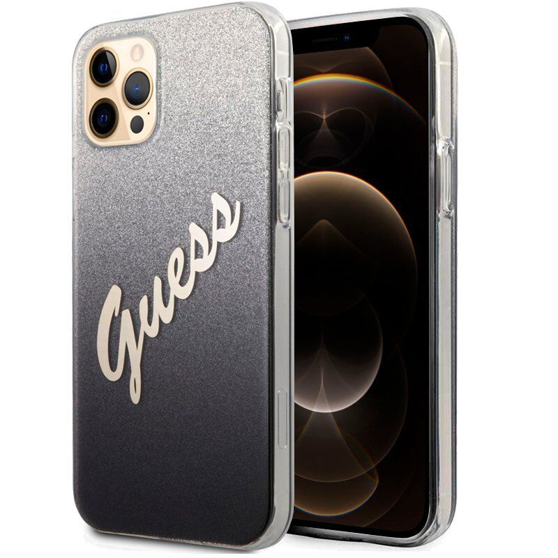 Cool funda licencia guess glitter negra para iphone 12 pro max