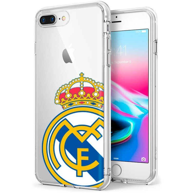 Cool funda licencia fútbol real madrid transparente para iphone 7 plus/8 plus