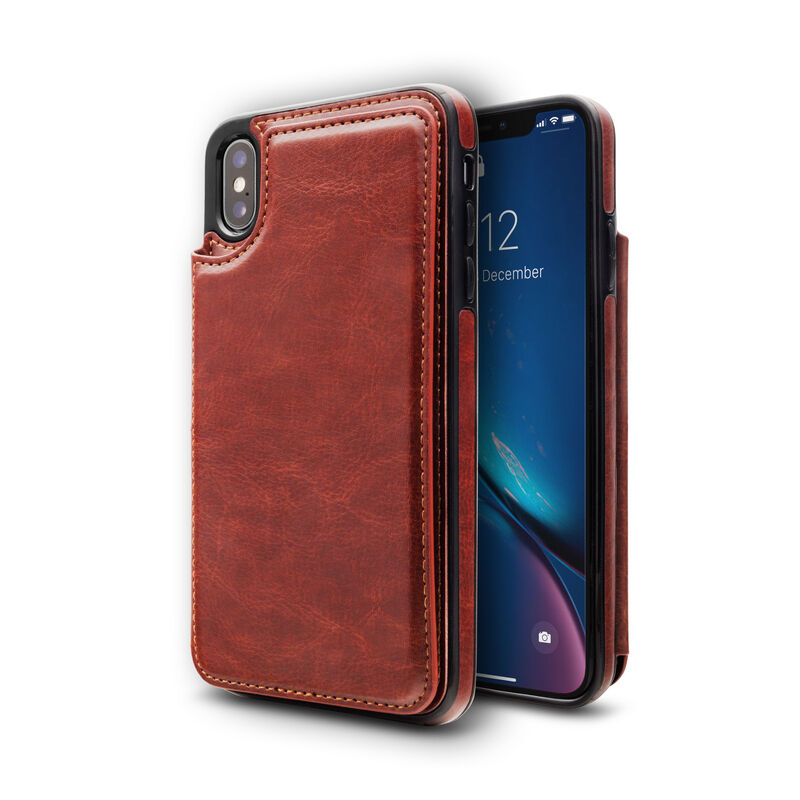 Unotec wallex funda de piel marrón para iphone xs max