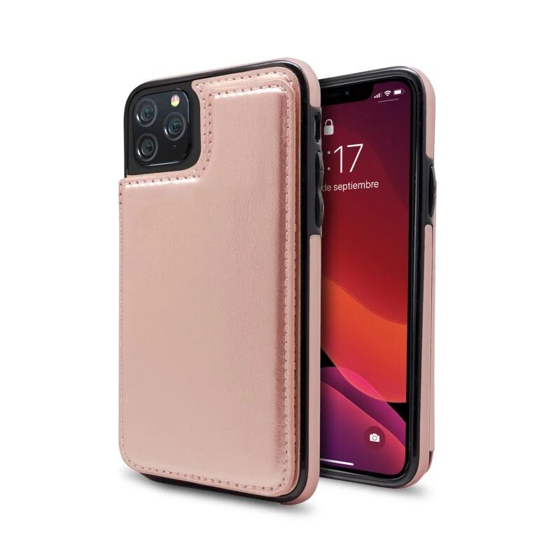 Nueboo wallex funda de piel rosa dorado para iphone 11 pro max