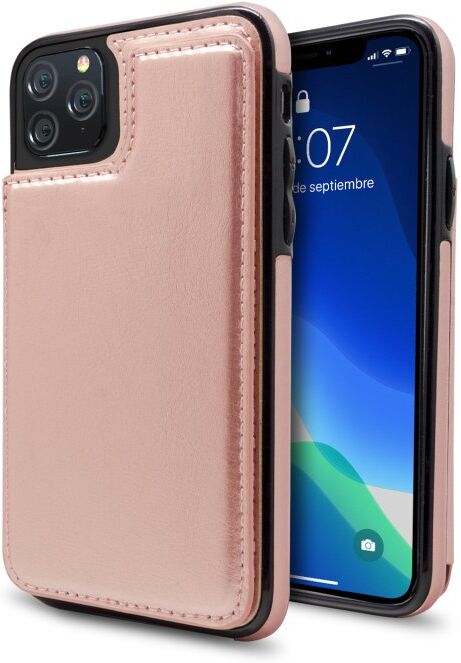 Nueboo wallex funda de piel rosa dorado para iphone 11 pro