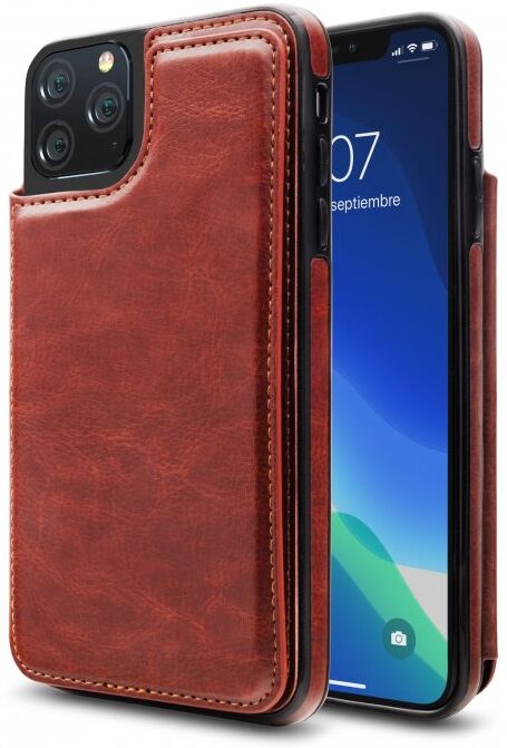 Nueboo wallex funda de piel marrón para iphone 11 pro