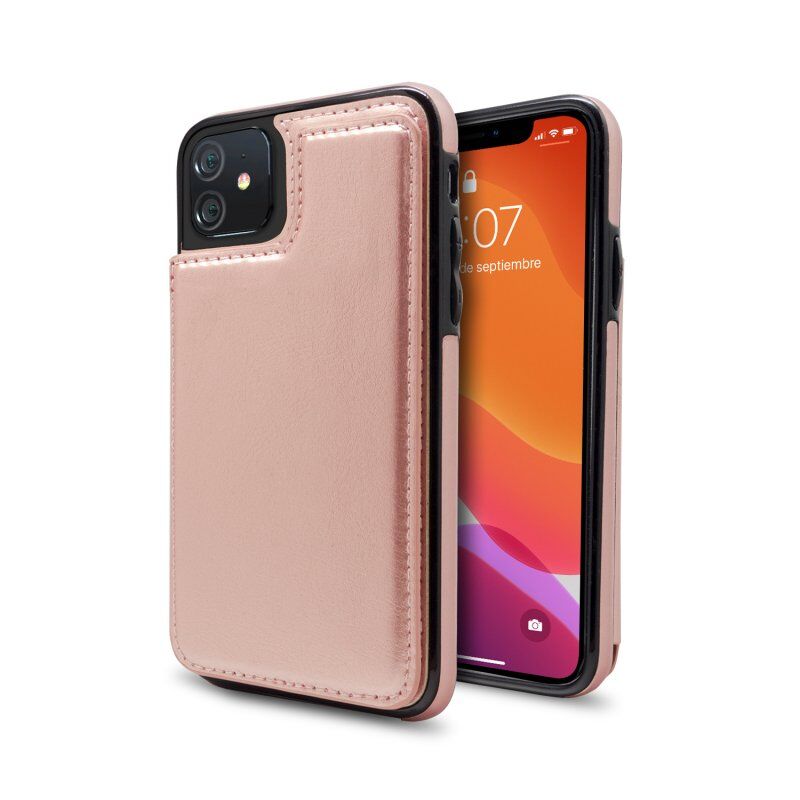 Nueboo wallex funda de piel rosa dorado para iphone 11
