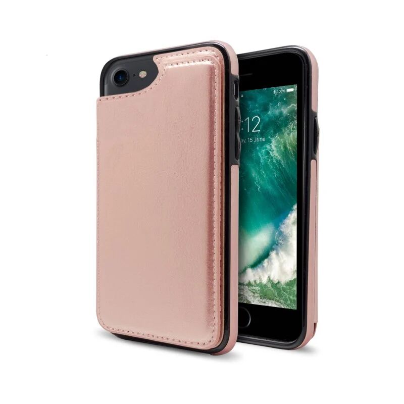 Nueboo wallex funda de piel rosa dorado para iphone 7/8
