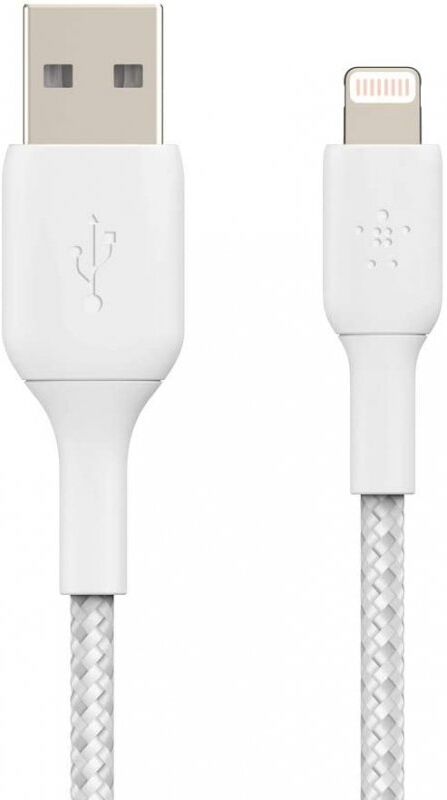 Belkin boost charge cable trenzado lightning a usb-a 3m blanco