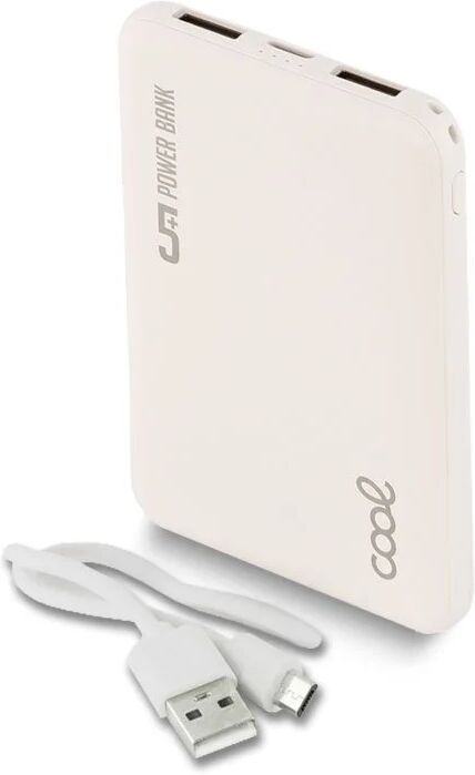 Cool power bank 5000 mah leather blanca