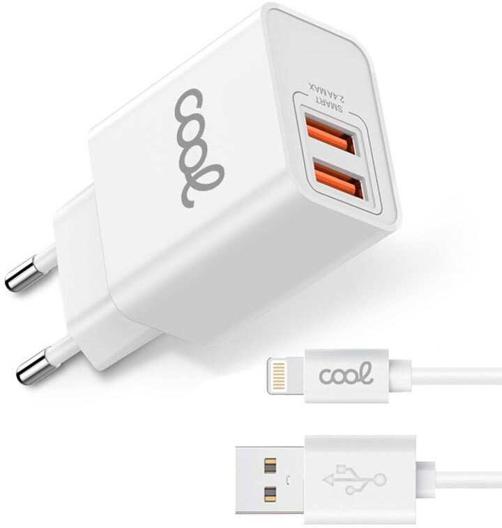 Cool Carregador Para iPhone Cool 2 X Usb